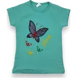 Delfy Dívčí mentolové tričko s krátkým rukávem ROSTISLAVA Barva: Mentolová, Velikost: 104