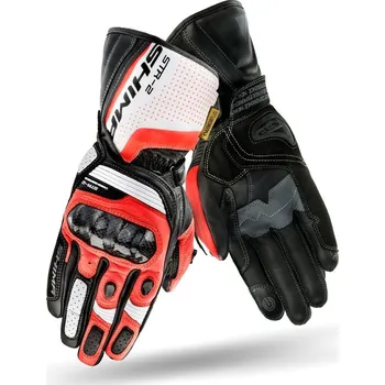 Moto rukavice SHIMA Rukavice na motorku STR-2 černo/bílo/červené fluo 3XL