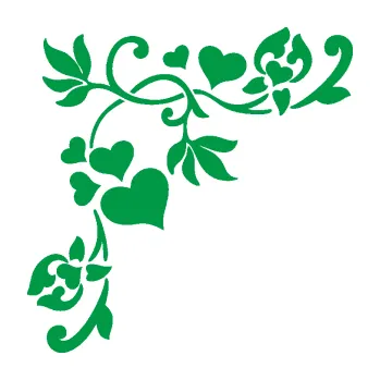 Samolepící dekorace Květina dekor 042 levá rohová se srdíčky (12 - zelená) SAMOLEPKA NA AUTO, NÁLEPKA, FÓLIE, POLEP, TUNING, VLASTNÍ TEXT, TISK, AUTOSAMOLEPKY.cz, POLEPY, OBRÁZEK, LOGO, 3D STICKERS