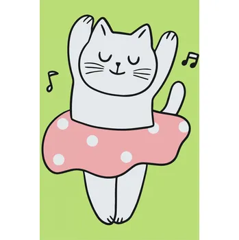 Malování podle čísel - Kočička baletka Velikost: 20x30cm, Rámování: Pouze srolované plátno