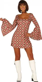 Karnevalový kostým Fiestas Guirca 88618 kostým 70. léta šaty s kosočtvercovým vzorem