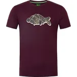 KORDA - Tričko Outline Tee Burgundy vel. 2XL