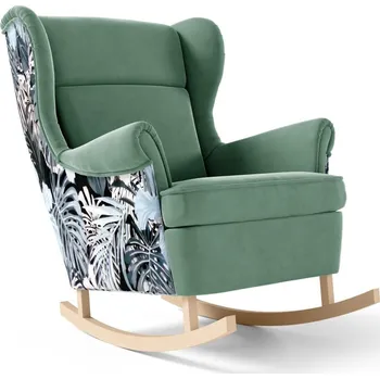 Křeslo Houpací křeslo Lorenzo - Světle zelená Barva nožiček: Buk přírodní