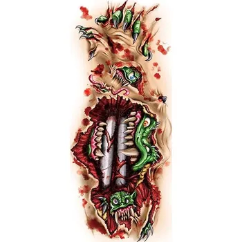 Odstranitelné tetování Příšery s drápy v roztržené ráně - dočasné tetování