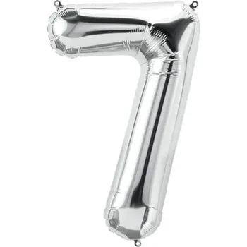 Party dekorace Foliový stříbrný balónek číslo 7 (100 cm)