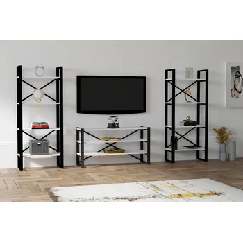 Obývací stěna ASIR Televizní stěna EGZOTIK černá bílá