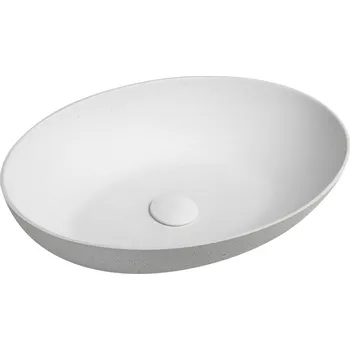 Umyvadlo TONEB FORMIGO betonové umyvadlo, 60x14,5x40 cm, přírodní bílá