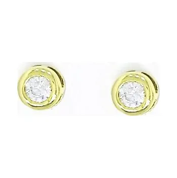 Náušnice Zlaté náušnice čirý zirkon , žluté zlato - NŠ 1003