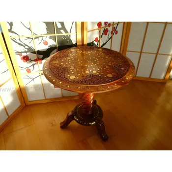 Zahradní stůl Indický Vyřezávaný Stůl z Teakového Dřeva