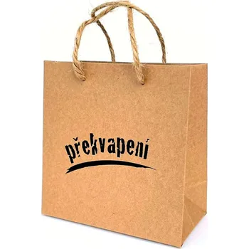 Dárková taška kraftová 11x11x6 cm - překvapení