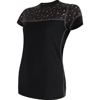cyklistický dres Triko krátké dámské SENSOR MERINO IMPRESS černá/pattern M