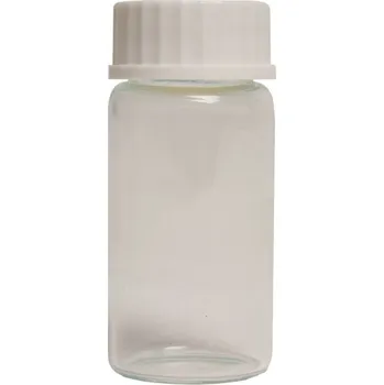 Láhev Lahvička skleněná 20 ml s plastovým bílým víčkem