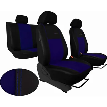 Autopotah Autopotahy Peugeot Boxer II, 3 místa, stolek, EXCLUSIVE kožené s alcantarou, modré