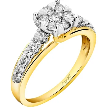 Prsten Prsten ze žlutého a bílého zlata s diamanty - 0,75 ct - ryzost 585 - 220.470