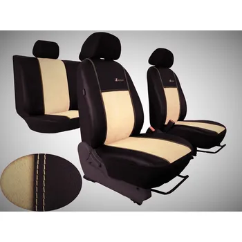 Ochranný autopotah Autopotahy NISSAN PULSAR, se zadní loketní op.,od r.2014, EXCLUSIVE KŮŽE+ALCANTARA béžové