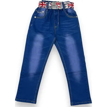 Chlapecké džíny H.L.Xiang Chlapecké modré džíny s gumou v pase 02 Barva: Modrá, Velikost: 110