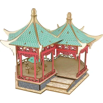 3D puzzle Woodcraft construction kit Woodcraft Dřevěné 3D puzzle slavné budovy Yueyang Tower v barvě