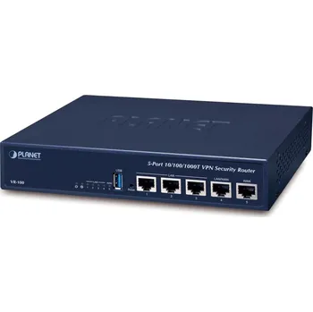Switch PLANET VR-100 Router/firewall VPN/VLAN/QoS, 2xWAN(SD-WAN), 3xLAN