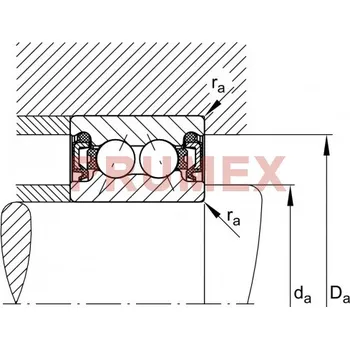 INA 3000-2Z kuličkové ložisko s kosoúhlým stykem