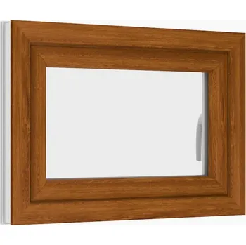 Okno plastové okno 100x50 cm, jednokřídlé, zlatý dub/bílé, PREMIUM 7000 (rozměr 100x50 cm, otevírací a výklopné)