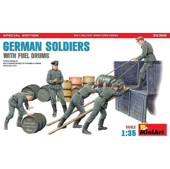 Plastikový model 1:35 German Soldiers w/ Fuel Drums