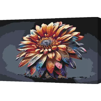 Malování podle čísel - Duhový květ Velikost: 40x60cm, Rámování: Pouze srolované plátno