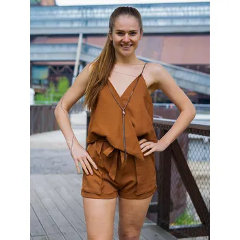 Dámské šaty BudesIN Overal Nérés - hnědá S