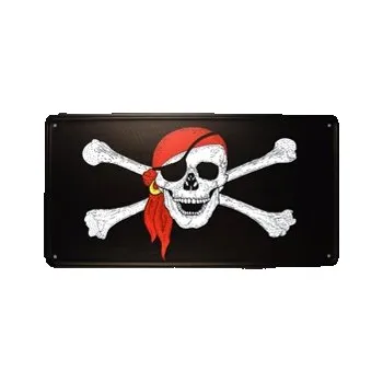 Domovní cedule Cedule plechová pirátská lebka s šátkem