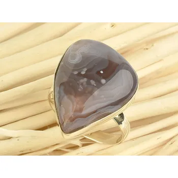 Prsten Stříbrný prsten s achátem vel.53 Ag 925/1000 5,5g