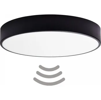 TEMAR Přisazené stropní osvětlení CLEO s čidlem, 4xE27, 40W, 50cm, kulaté, černé