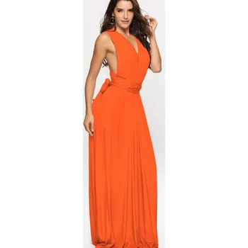 Dámské šaty Dlouhé zavinovací šaty "Multi Wrap" Barva: Oranžová, Velikost: XL