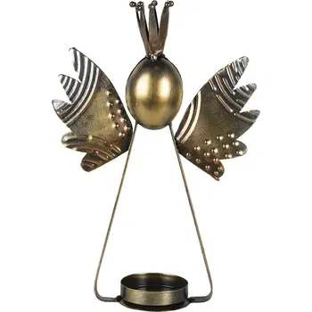 Figurka Clayre & Eef, Holandsko Clayre & Eef - Svícen na čajovou svíčku ANGEL - 17*6*25 cm