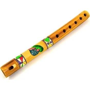 Zobcová flétna Flétna Peru bambus lakovaná s malbou 24 cm