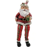 Clayre & Eef, Holandsko Clayre & Eef - Sedící Santa s dárkem - 7*7*10 cm