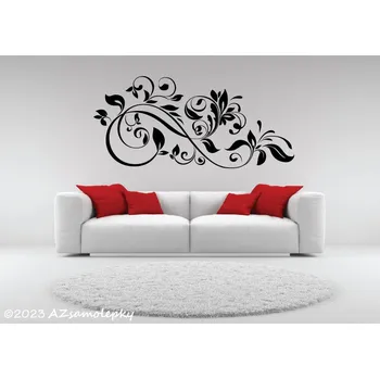Samolepící dekorace Samolepky na zeď - Květinový ornament - L (115 x 53 cm)