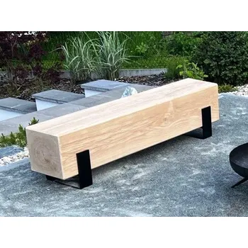 Zahradní lavice Havlíček truhlářství Zahradní lavice Lucca, dub, kov černý, rozměr 41x32x190cm