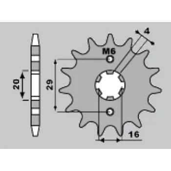 Řetězová sada pro motocykl GROSSKOPF řetězové kolo přední 425 16 SUZUKI TS125 R/X 90-96, RG125 92-96 (JTF425.16) (GROSSKOPF řetězové kolo přední 425 16 SUZUKI TS125 R/X 90-96, RG125 92-96 (JTF425.16))
