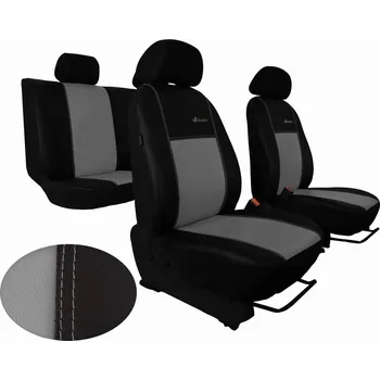 Ochranný autopotah Autopotahy VW TOURAN II, od r. v. 2010-2015, EXCLUSIVE kůže šedé