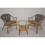 Axin Trading s.r.o. Ratanová sedací souprava Subaliu - polstry šedý melír