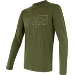 SENSOR MERINO ACTIVE TRACK pánské triko dl.rukáv safari green velikost L