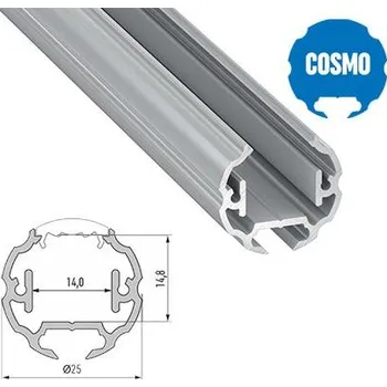 LED lišta LEDLabs Hliníkový kulatý profil COSMO 2m pro LED pásky, stříbrný eloxovaný