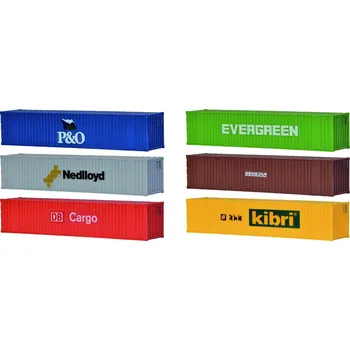 Modelová železnice KIBRI 10922 H0 Stavebnice - kontejner 40" 6ks KI10922