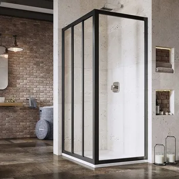 RAVAK Ravak: Pevná stěna Supernova APSS-75,80,90 940301R211 Černý TRANSPARENT-sklo 800