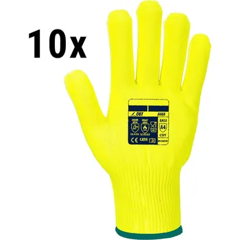 Pracovní rukavice G.Gastro (10 párů) Rukavice odolné proti proříznutí Pro Cut - Žluté - Velikost: XL