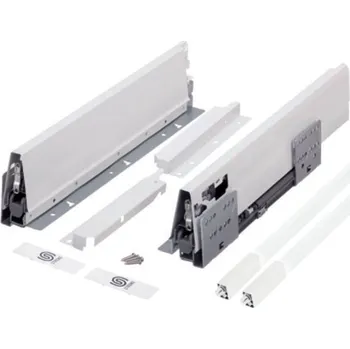Zásuvkový kontejner Strong výsuv StrongBox 500/204mm, bilý, jeden hranatý reling