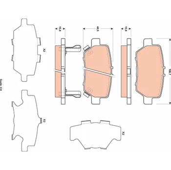 Brzdová destička Sada brzdových destiček, kotoučová brzda TRW GDB3512
