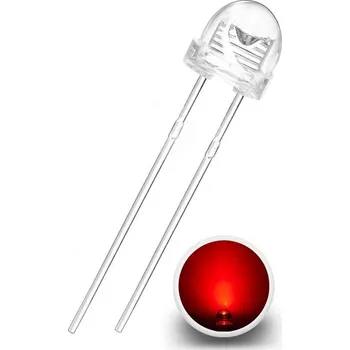 Polovodič LED Dioda 5mm, 120°, Červená