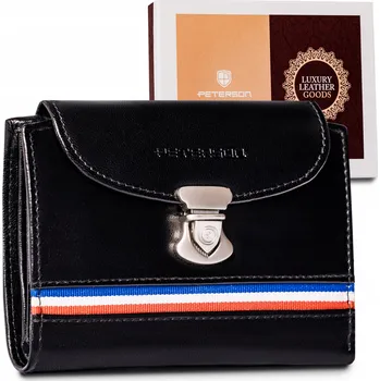 Peněženka Peterson Černá dámská malá kožená peněženka Y167 [D] PTN RD-26-GCL-A BLAC Velikost: ONE SIZE