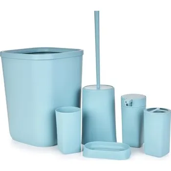 Koupelnová předložka 6dílný koupelnový set, pastelově modrý