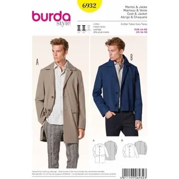 Střih Burda žlutý 6932 - pánský kabát